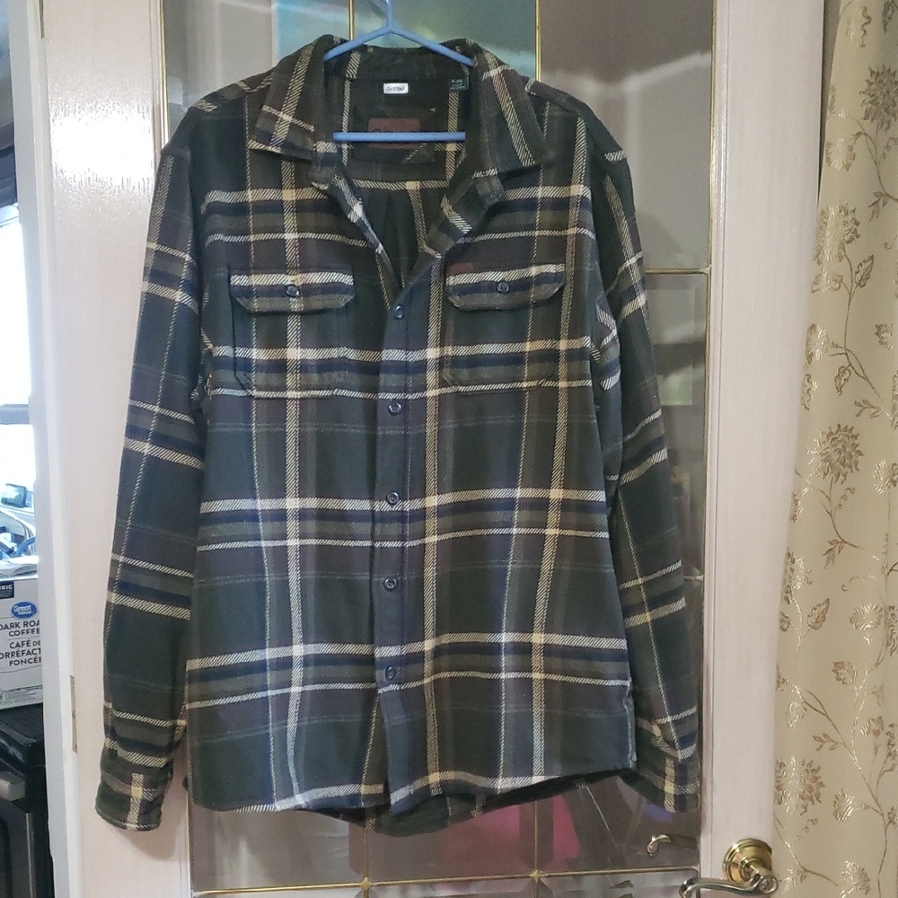 Orvis Shirt Mens Extra Large Heavy Weight Big Bear Forest Green Plaid Flannel.